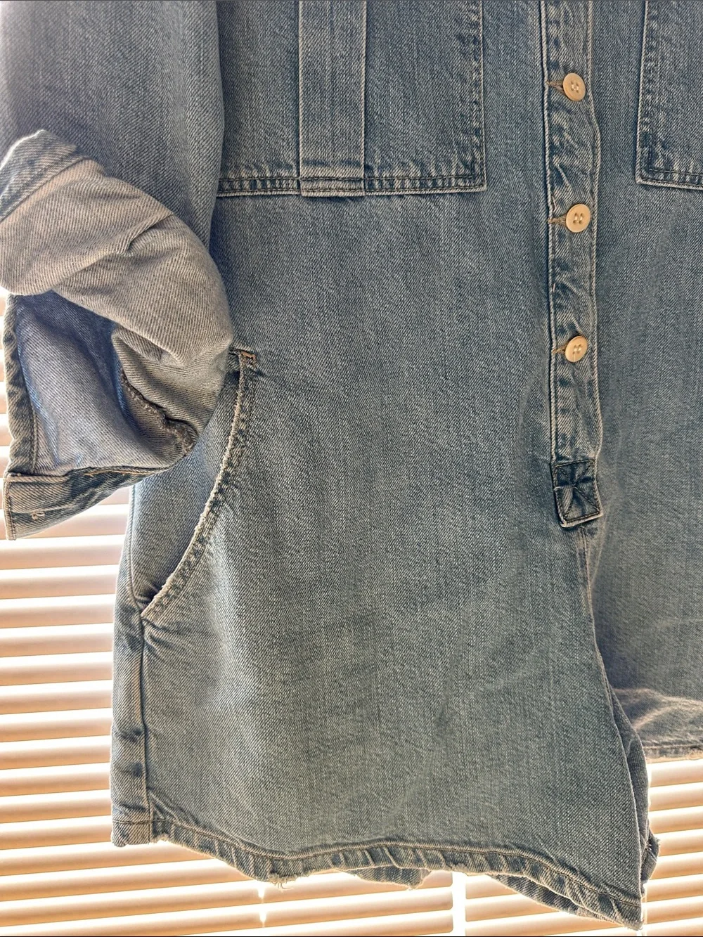Zara Light Blue Denim Romper Jumpsuit - Picture 8 of 14